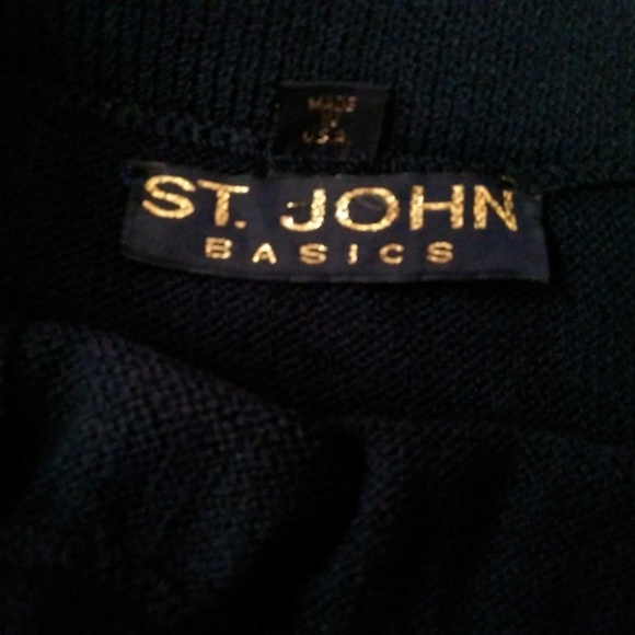 St. John Basics Womens Navy Drop Waist Pleat Skirt - Picture 3 of 4